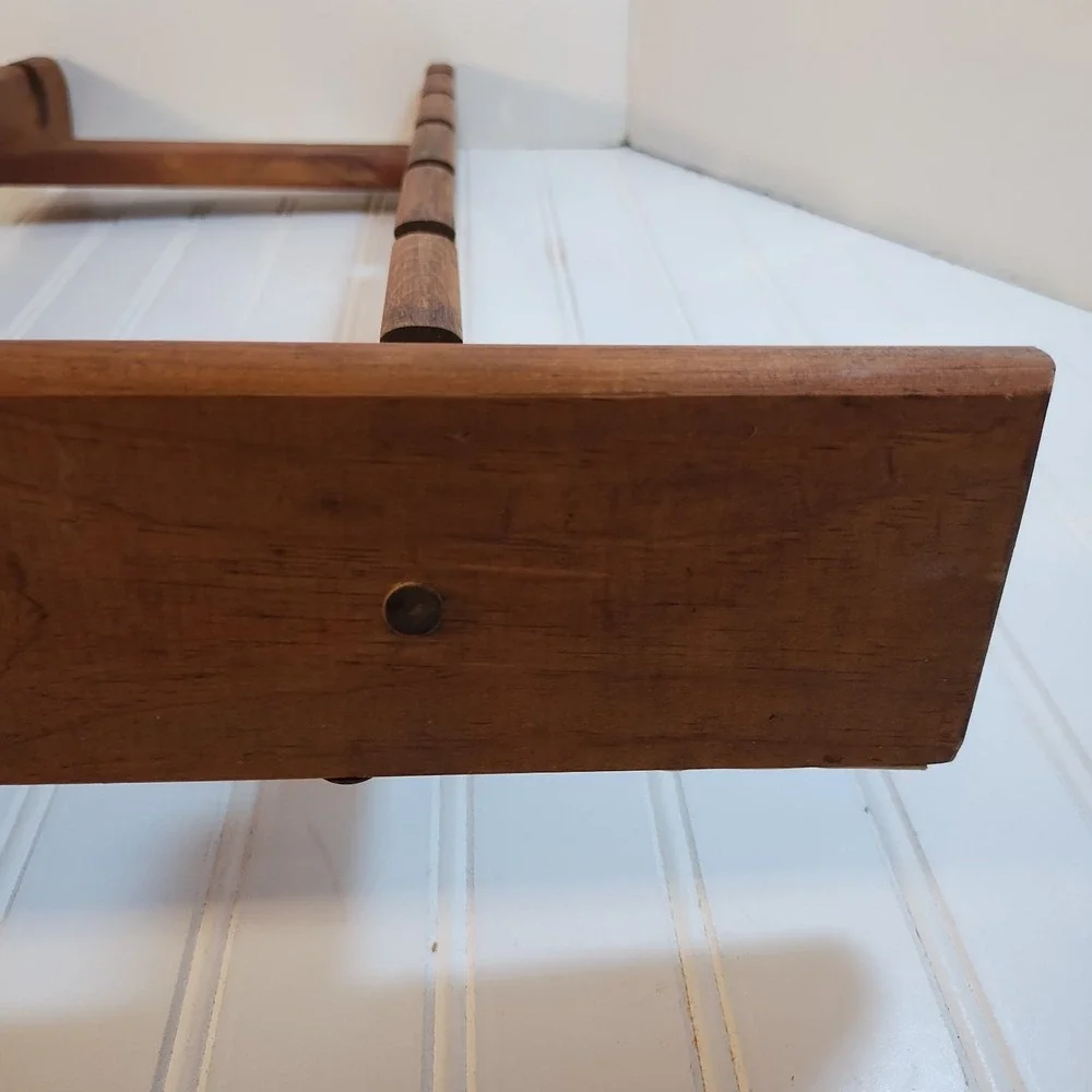 Vintage Wood Hat Rack for Baseball Caps Wall Mounted Storage Brown Wood 12 Slots